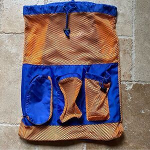 Sporti Equipment Mesh Swim Athletic Sport Backpack Orange & Royal Blue